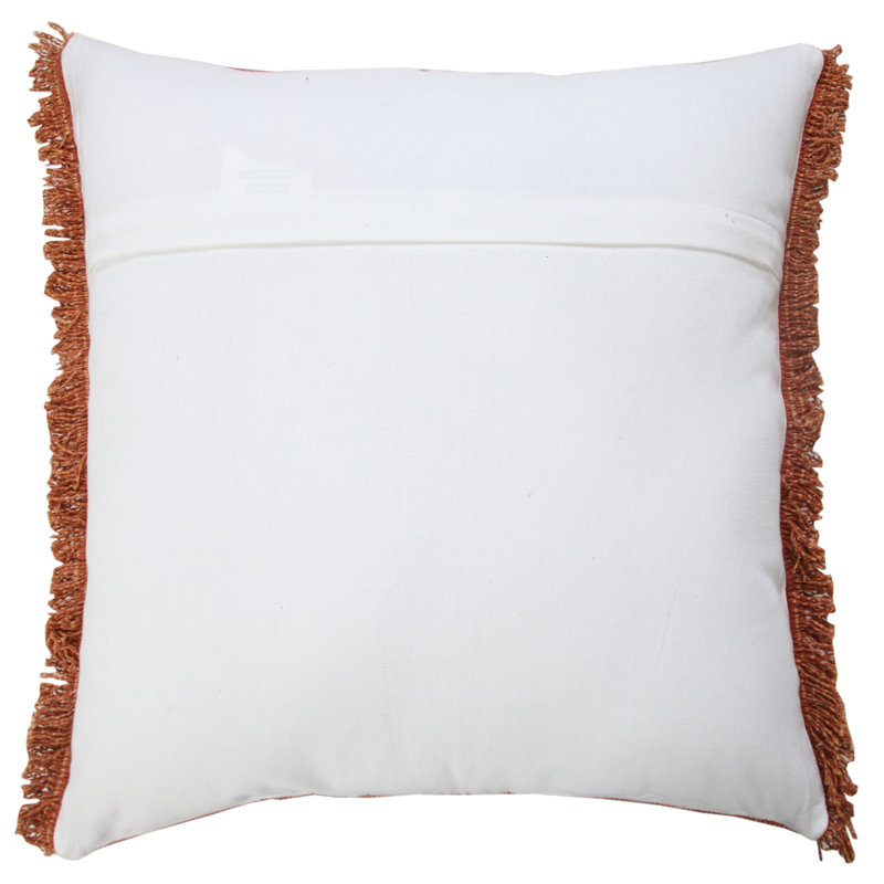 Adobe Brown Stonewash Cotton Fringe Throw Pillow