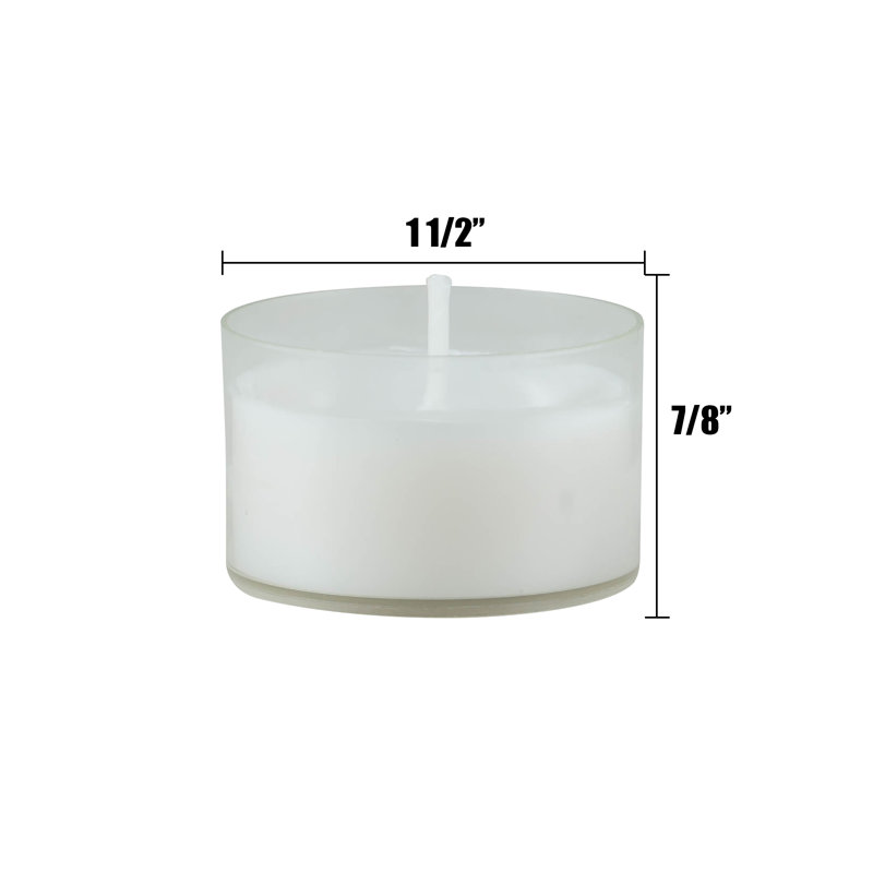 White Palm Wax Unscented Tealight Candles, 96 Pack