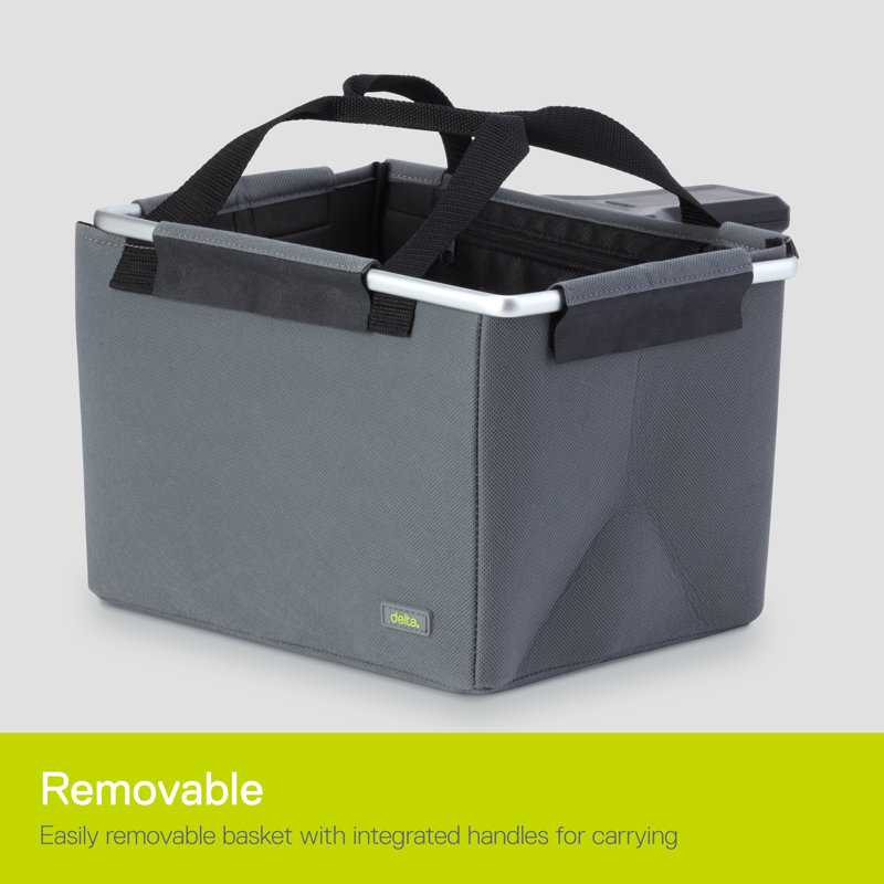 Gray Fabric and Aluminum Removable Bike Basket
