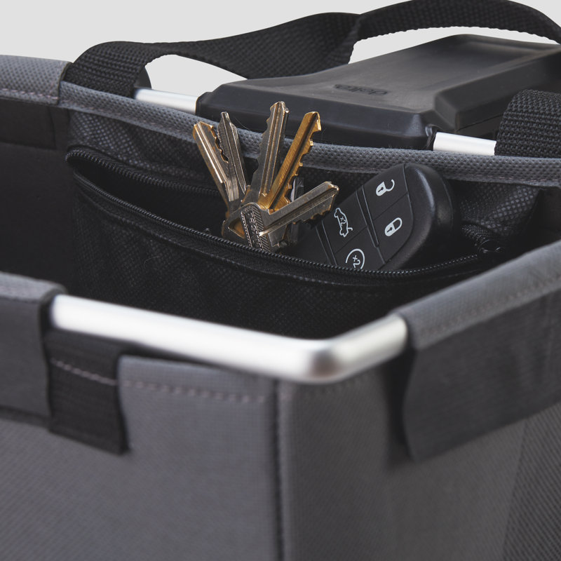 Gray Fabric and Aluminum Removable Bike Basket