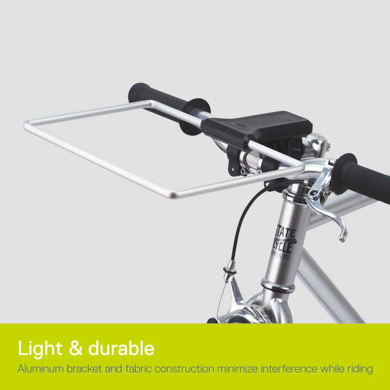 Gray Fabric and Aluminum Removable Bike Basket