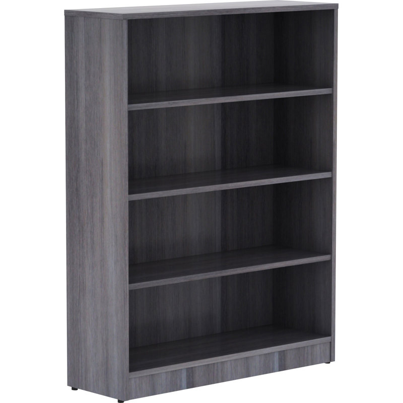 Weathered Charcoal Contemporary Laminate Bookcase with Adjustable Shelves