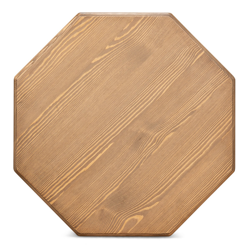 Traditional Octagonal Green Wood & Metal Side Table with Storage