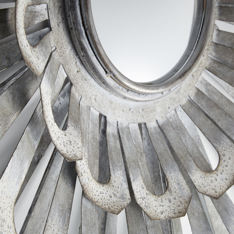 Eden Contemporary 30" Galvanized Round Metal Wall Mirror