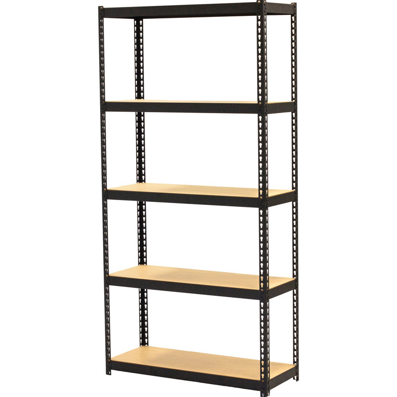 Narrow Black Steel Adjustable Shelving Unit, 60" H x 30" W