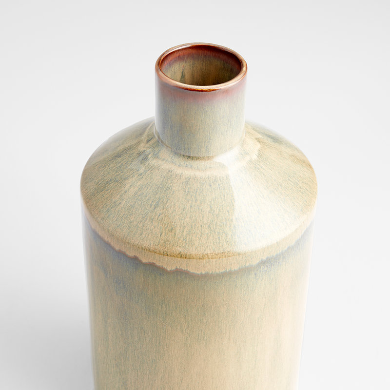 Olive Glaze Ceramic Table Vase with Gradient Finish