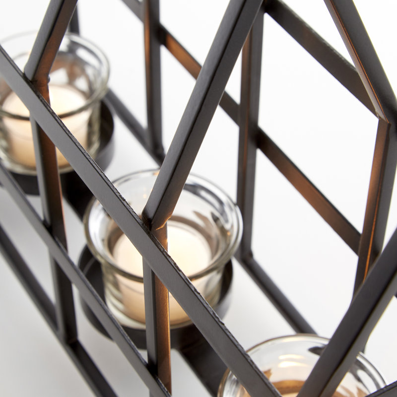 Edinburgh 13'' Black Contemporary Tabletop Candelabra