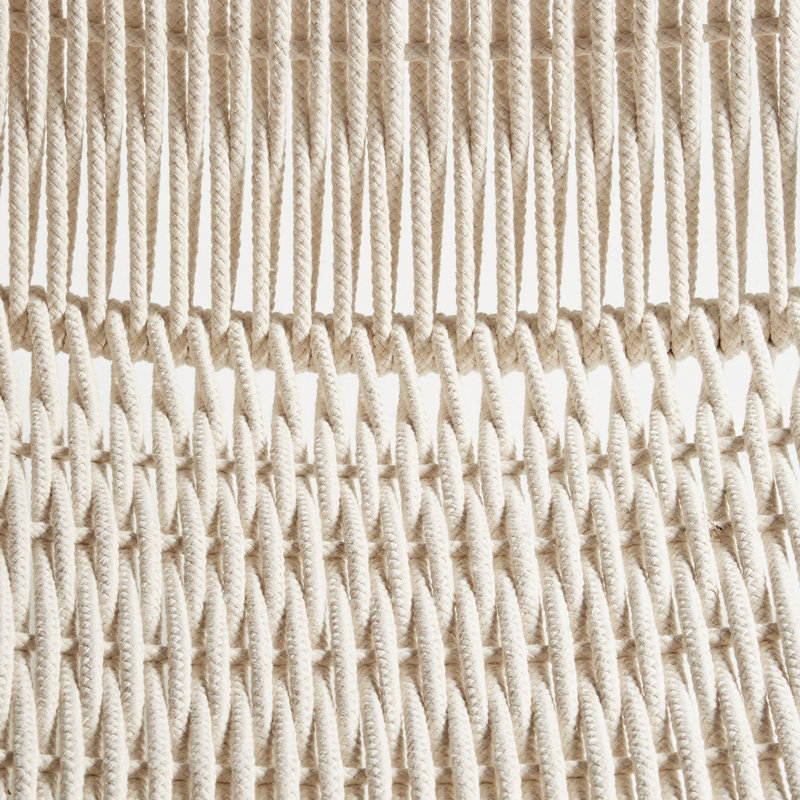 Althea White Cotton Rope and Iron Accent Chair