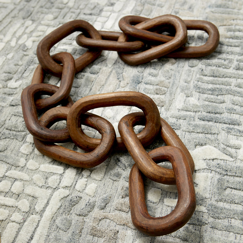 Rustic Brown Wooden Chain Link Sculpture