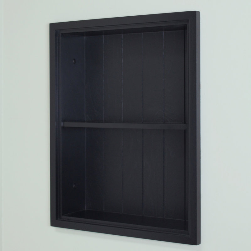 Sloane 14x18 Black Recessed Wall Niche with Beadboard Back