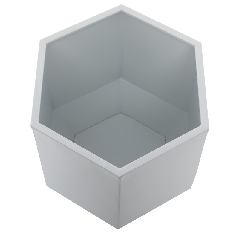 Esta White Metal Round Planter Set - Indoor/Outdoor