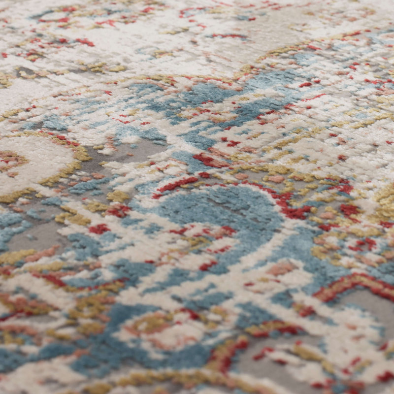Elysian Blue Medallion 2' x 3' Machine Woven Rug