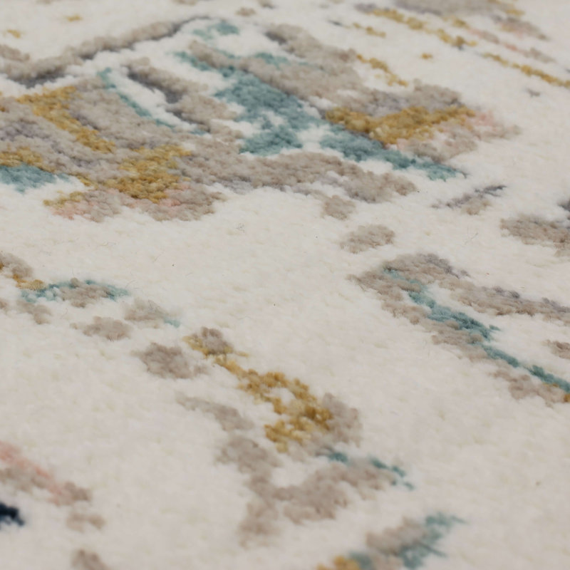 Alabaster Blue and Cream Viscose Silk Area Rug 9'6" x 12'11"