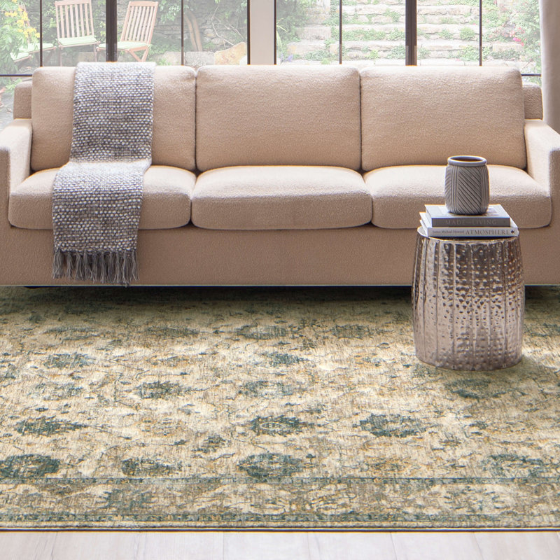 Elysian Blue 79" x 114" Synthetic Easy-Care Area Rug