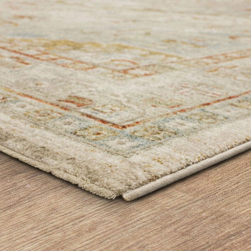 Adalia Kumra Cream Traditional 10' x 14' Synthetic Area Rug