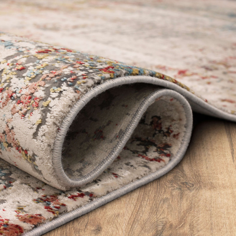 Marseille Multi-Color Abstract Wool Silk Small Area Rug