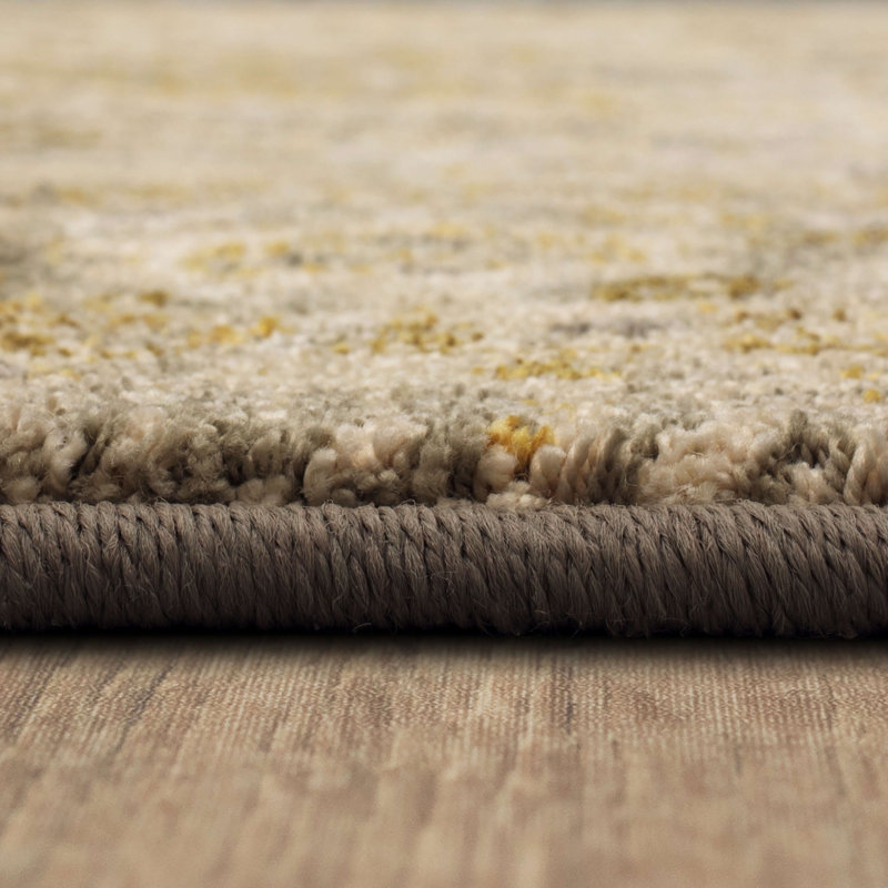 Elegant Gray Medallion 36"x24" Synthetic Easy-Care Area Rug