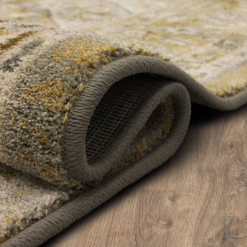 Elegant Gray Medallion 36"x24" Synthetic Easy-Care Area Rug