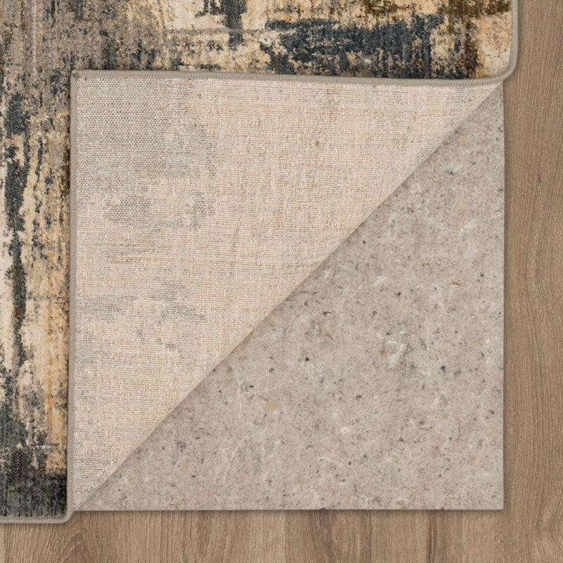 Treviso Gray Abstract Easy-Care Wool-Blend Area Rug, 9'6" x 12'11"