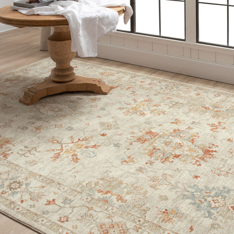 Elegant Blue 5' x 7' Synthetic Easy-Care Area Rug