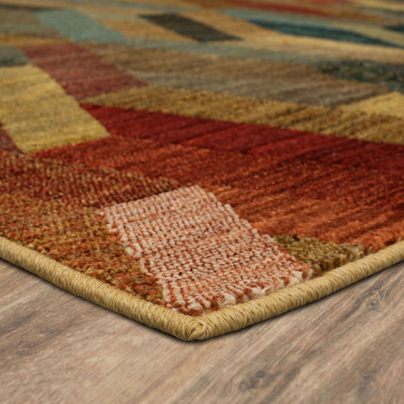 EverStrand Geometric Blue 2' x 3' Synthetic Area Rug