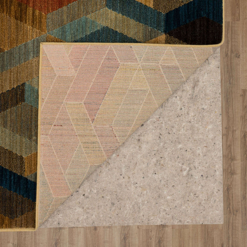EverStrand Geometric Blue 2' x 3' Synthetic Area Rug