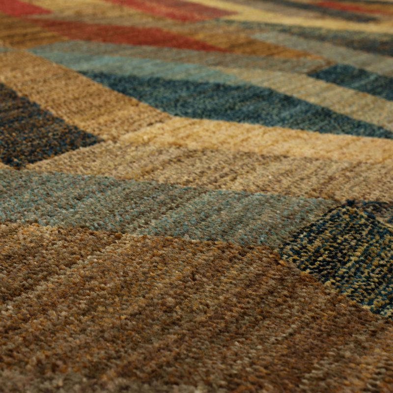 EverStrand Geometric Blue 2' x 3' Synthetic Area Rug