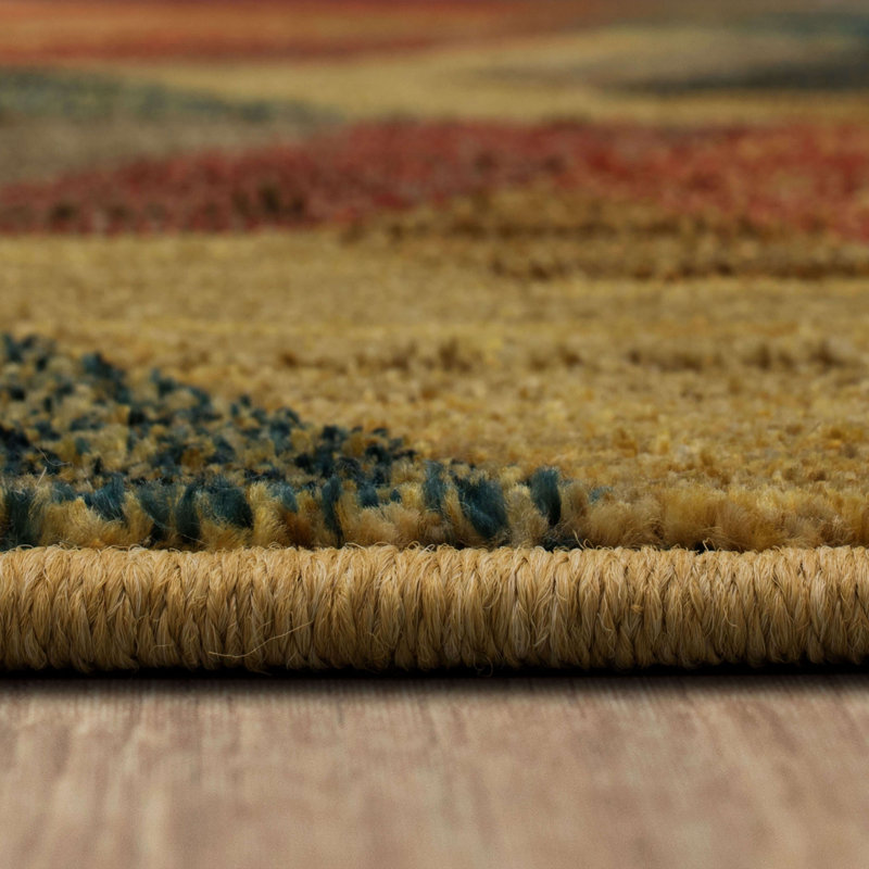 EverStrand Geometric Blue 2' x 3' Synthetic Area Rug