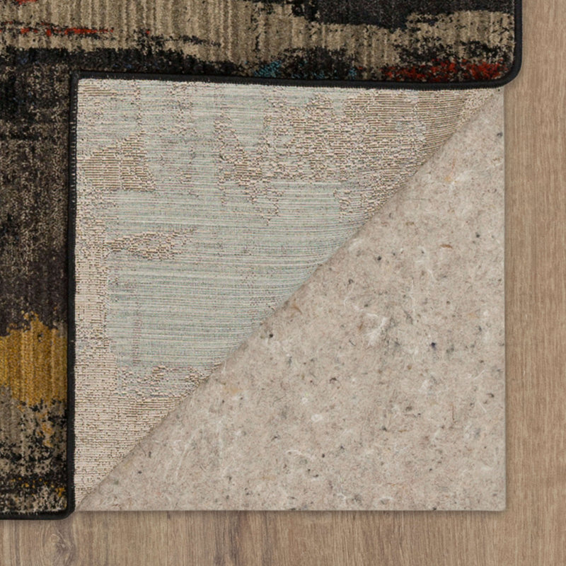 Abstract Blue and Multicolor Wool Area Rug
