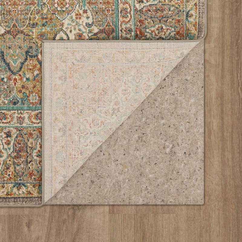 Highgrove Beige and Blue Wool Synthetic Area Rug