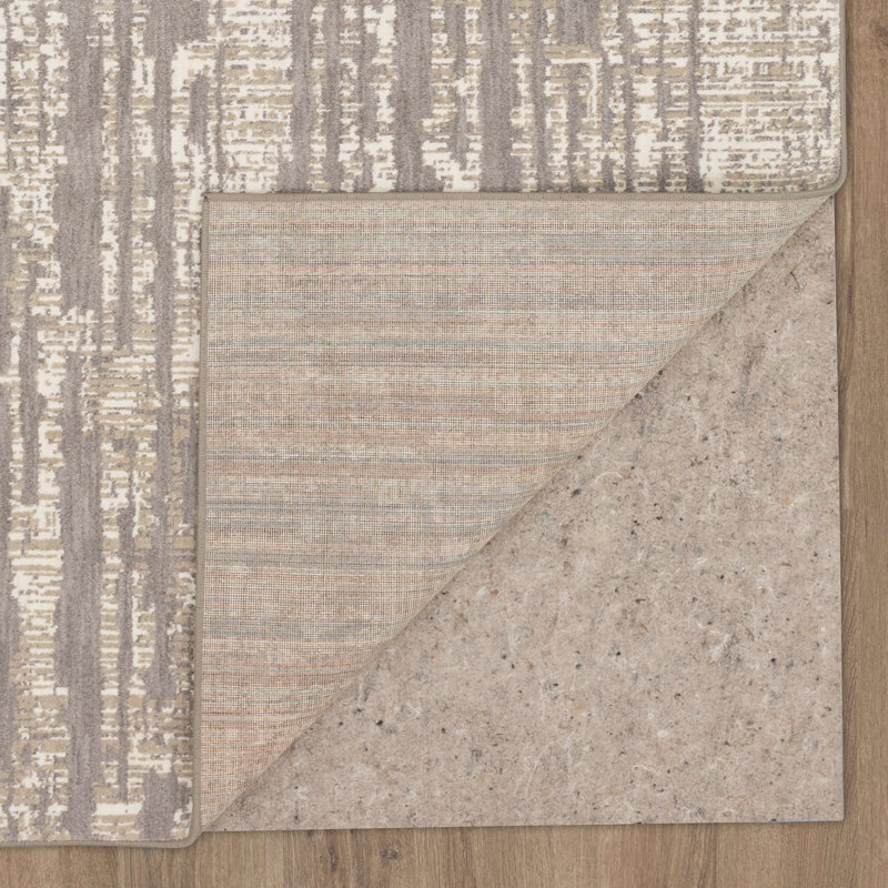 Matrix Abstract Gray Viscose & Silk Runner Rug 2'4" x 7'10"
