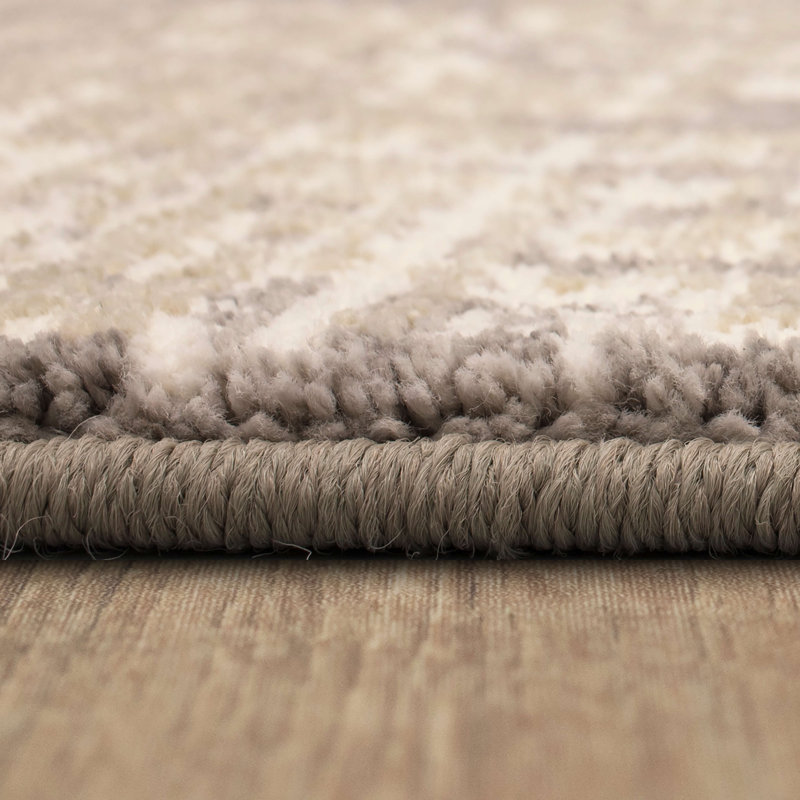 Matrix Abstract Gray Viscose & Silk Runner Rug 2'4" x 7'10"