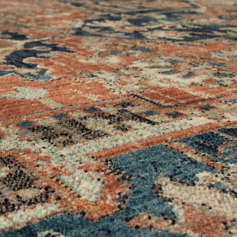 Grasmere Estate Vibrant Overdyed 8' x 11' Blue Wool Blend Area Rug