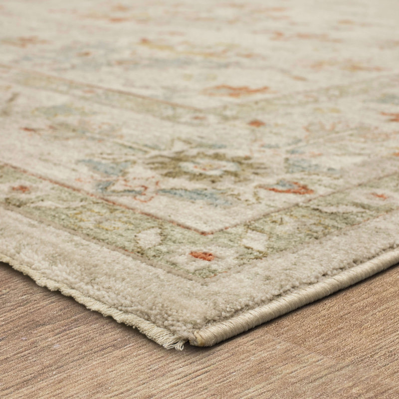Elegant Blue 5' x 7' Synthetic Easy-Care Area Rug