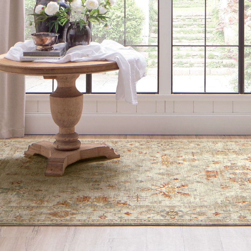 Elegant Blue 5' x 7' Synthetic Easy-Care Area Rug