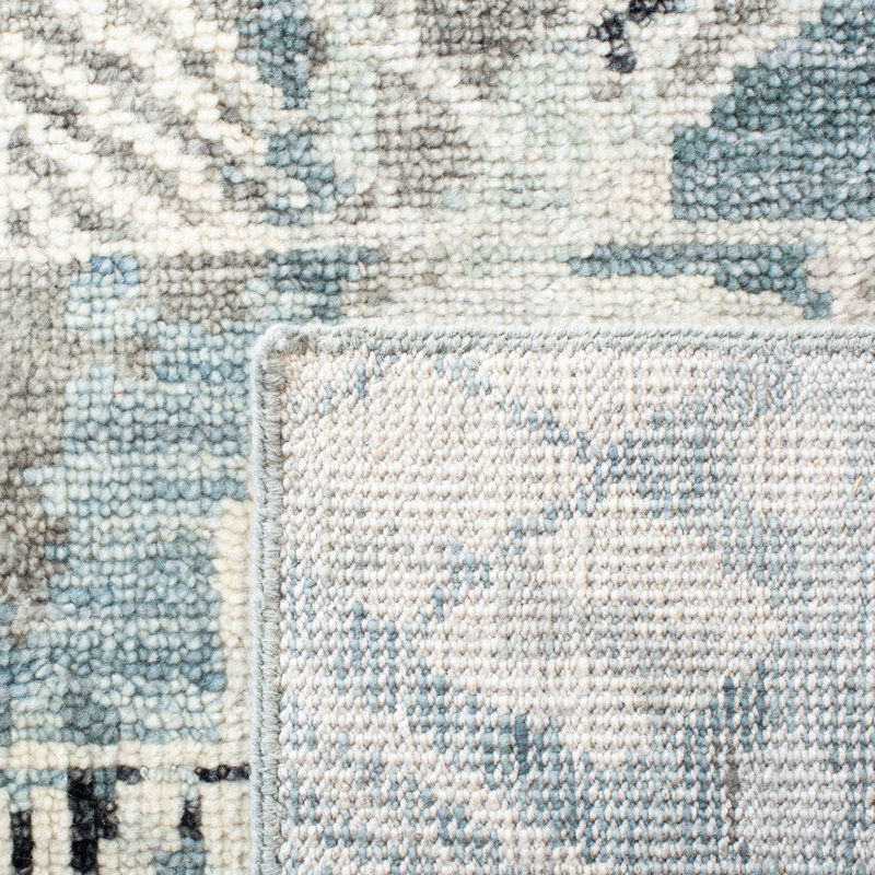 Gray Hand-Knotted Wool Rectangular 6' x 9' Rug