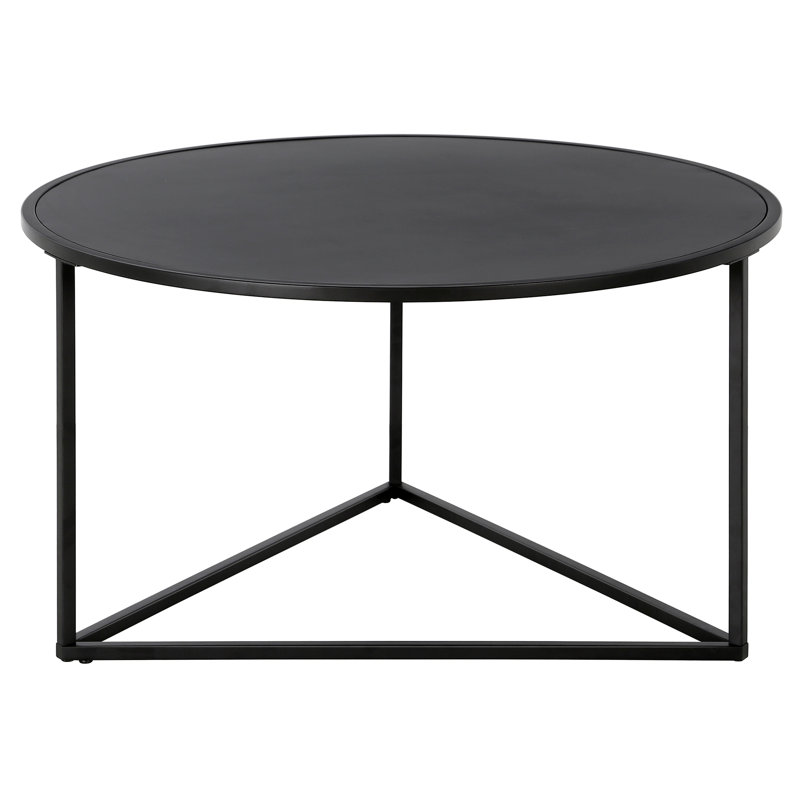 Scandinavian Minimalist Blackened Bronze Metal Round Coffee Table