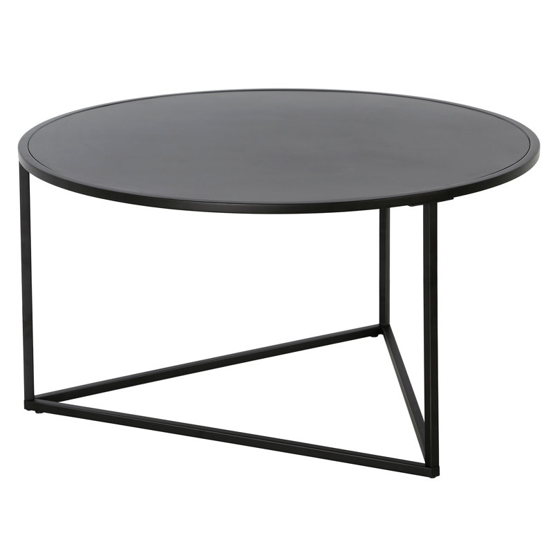 Scandinavian Minimalist Blackened Bronze Metal Round Coffee Table
