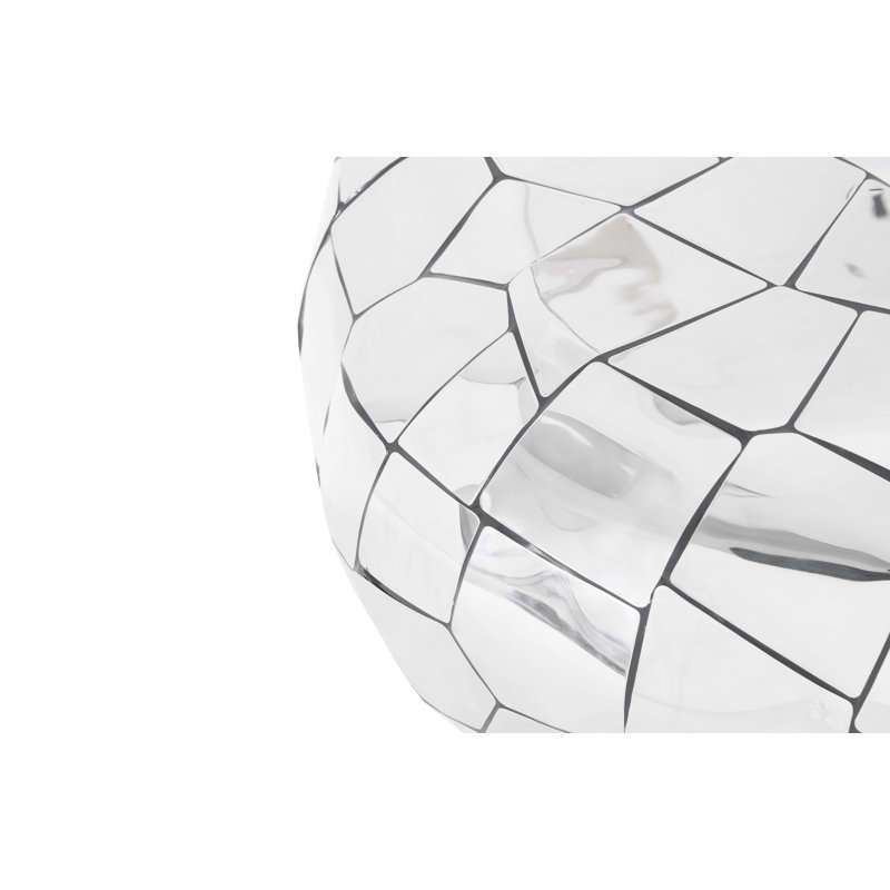 Lively Reflections Silver Stainless Steel Crazy Cut End Table