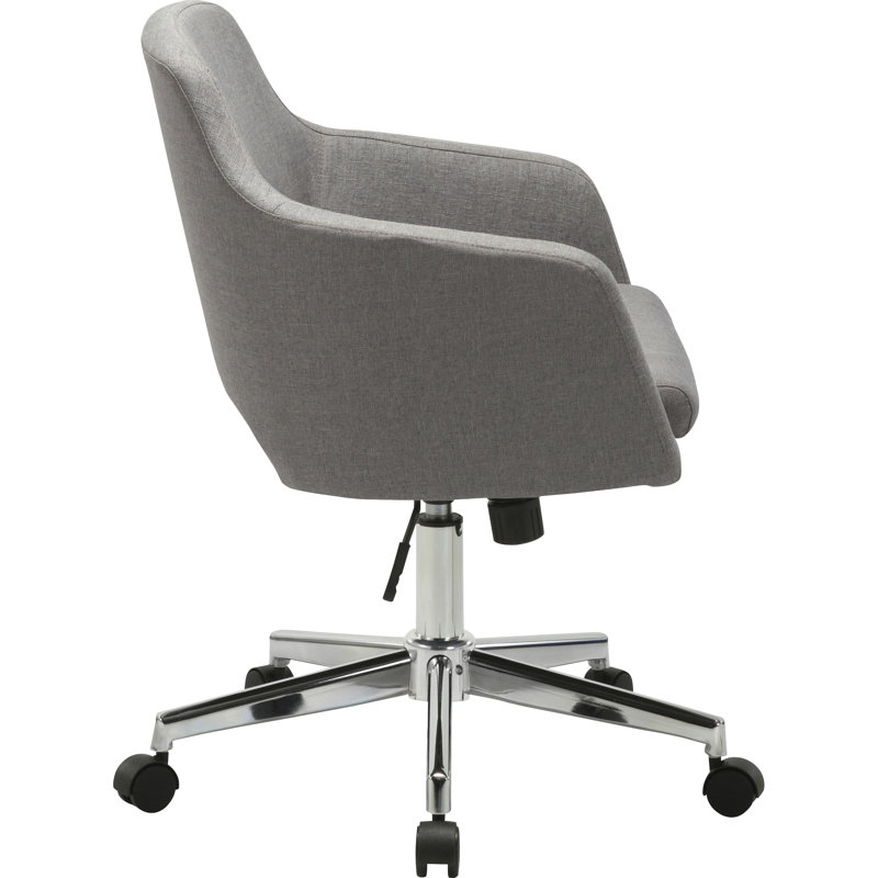 Mid-Century Modern Gray Fabric Swivel Task Chair