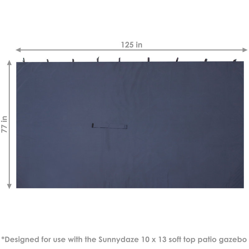 Navy Polyester 4-Piece Gazebo Sidewall Set for 10' x 13' Patio