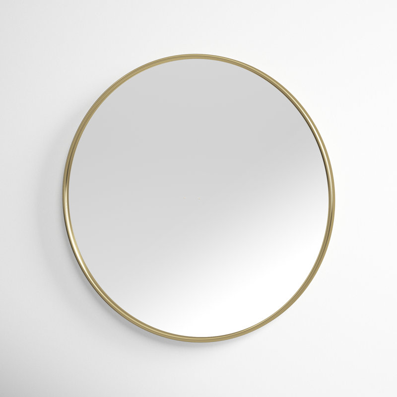 Elegant 30" Gold Round Wall Mirror with Slim Metal Frame