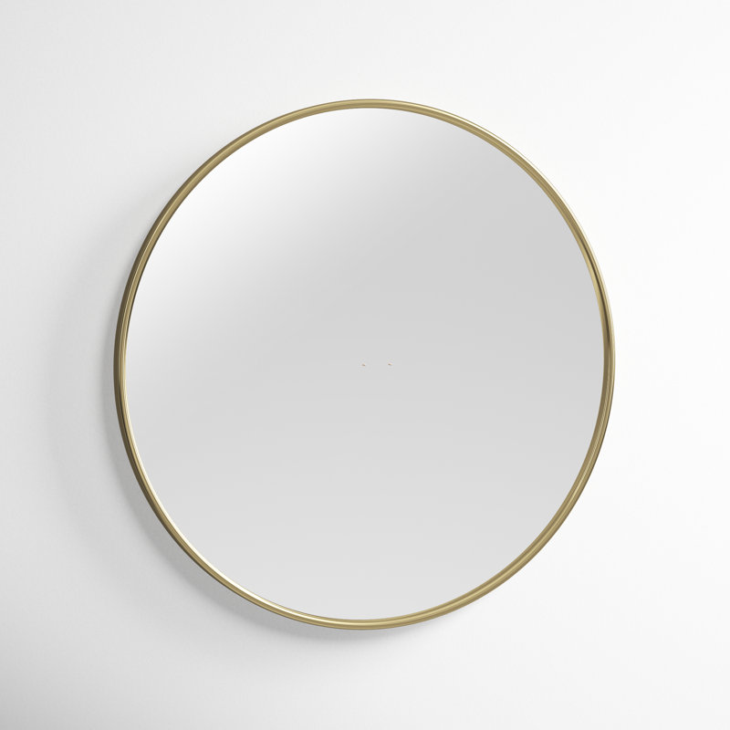 Elegant 30" Gold Round Wall Mirror with Slim Metal Frame
