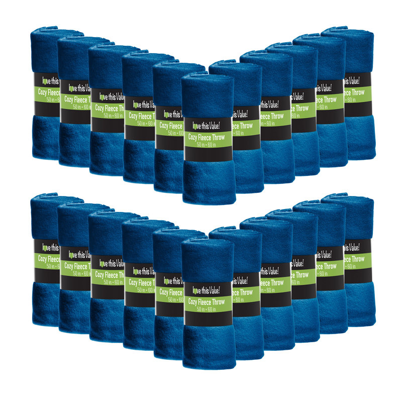 Navy Blue Soft Fleece Machine Washable Throw Blanket