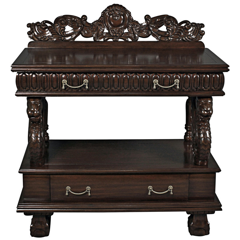 Lord Raffles Gothic Revival Mahogany Sideboard with Winged Lions