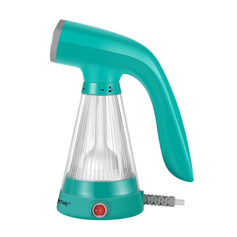 Teal Handheld Garment Steamer with Clear Ribbed Water Tank