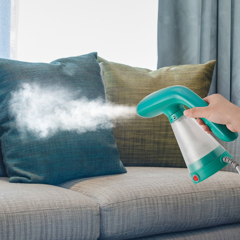 Teal Handheld Garment Steamer with Clear Ribbed Water Tank