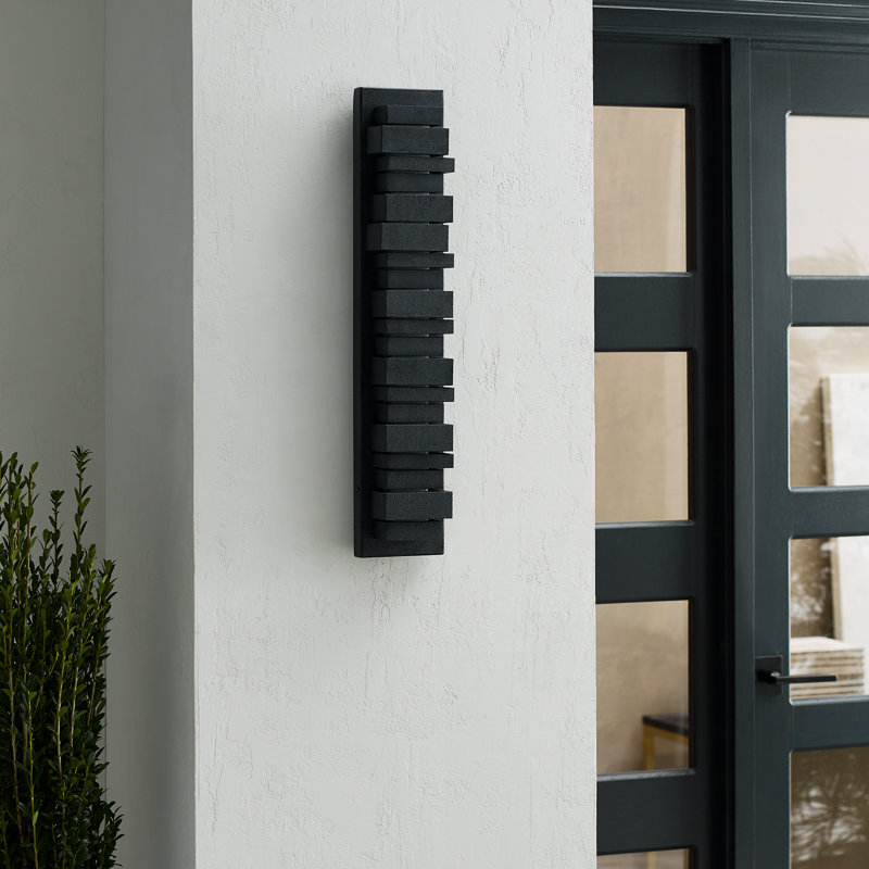 Dimmable Dark Weathered Zinc Rectangular LED Sconce with White Glass