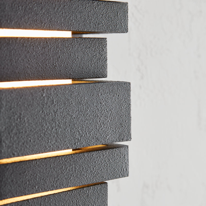 Dimmable Dark Weathered Zinc Rectangular LED Sconce with White Glass