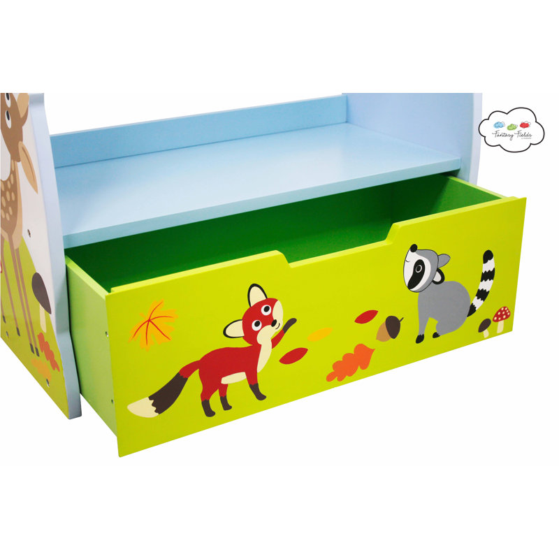 Enchanted Woodland Whimsical Kids' Wooden Bookshelf with Storage